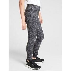Athleta Girl Printed Chit Chat Tights Leggings Black and White Sz L 12